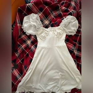 White Mini Flare Dress Small